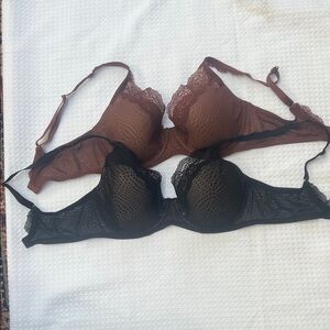 Natori Elegant Lace Bras - Black and Brown